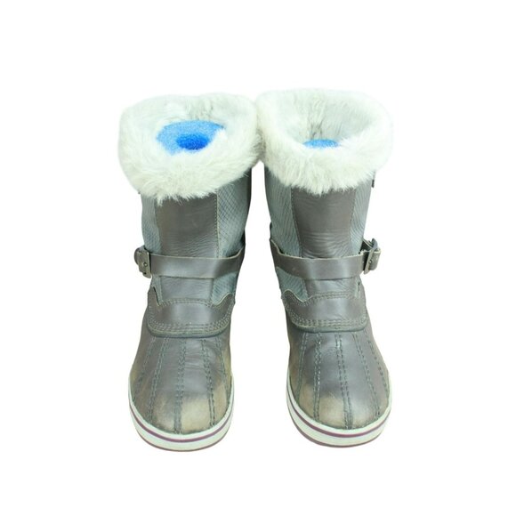 LL Bean Gray Nylon 8" Pull On Insulated Waterproof Winter Pac Boots Size 8 M - Picture 5 of 10